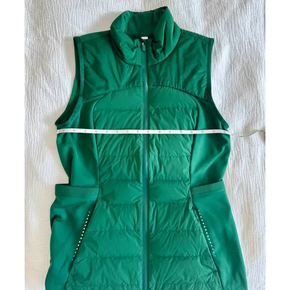 Lululemon Quilted Vest Women’s 8 Green Down For It All Everglade Athleisure - Picture 12 of 16